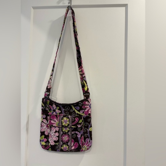 Vera Bradley Purple Punch Crossbody Bag - Floral Print, Adjustable Strap - Picture 2 of 11
